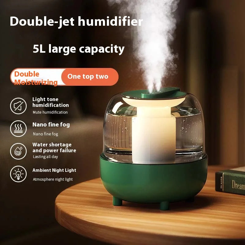 2.5L 4L Quiet Large Capacity Spray Humidifier Dual Nozzle Portable Mini Spray Humidifier Essential Oil Diffuser Air Humifier New tableandwalllamps