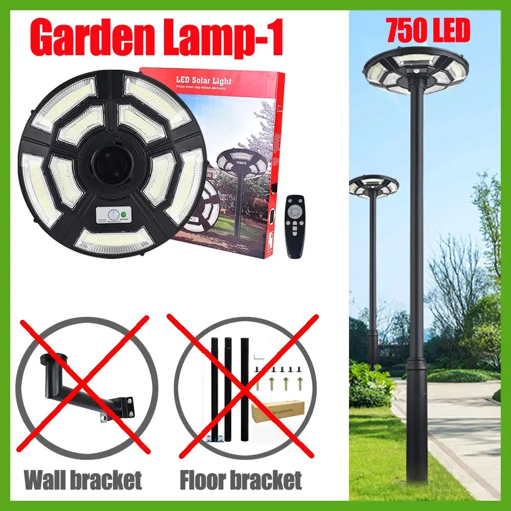 Solar Garden Lights Outdoor Waterproof with Motion Sensor and Remote Solar Street Lamp Security Lights for Parking Yard tableandwalllamps