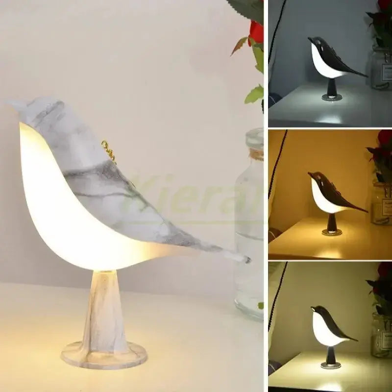 Modern Simple Magpie Led Desk Light Bedroom Study Bedside Lamp Living Room Decorate Touch Bird Floor Lamps Car Aromatherapy Lamp tableandwalllamps