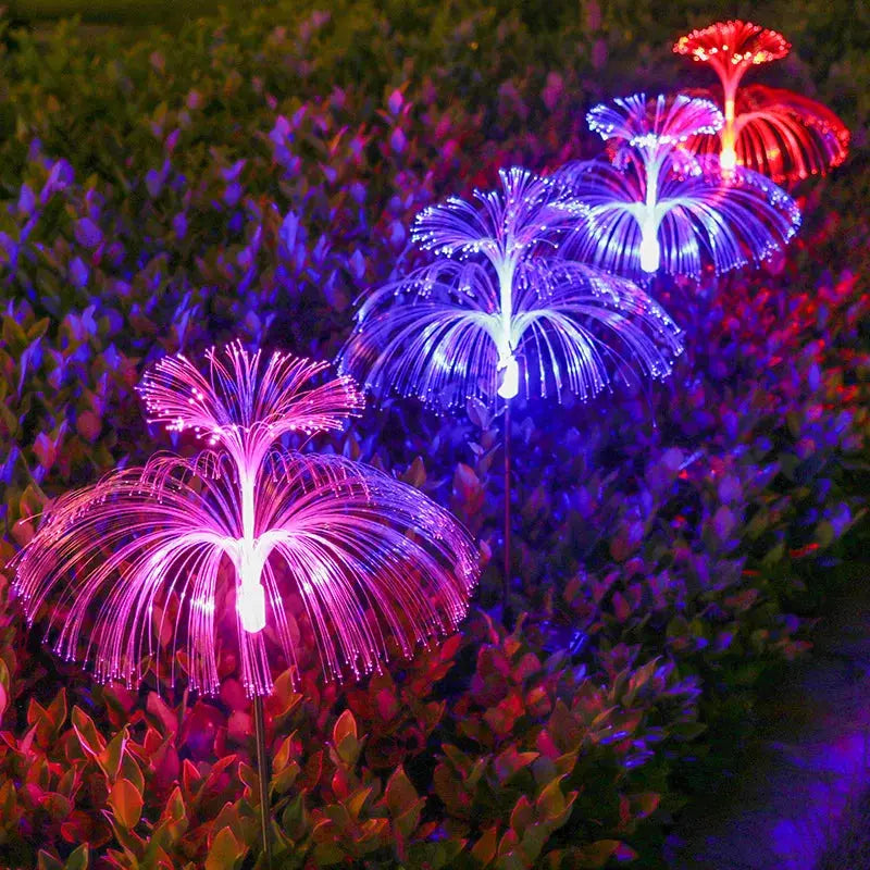 2 Pack Solar Garden Lights Outdoor, 7 Color Changing Waterproof Jellyfish Decorative Lights for Garden Patio Yard Pathway Lawn tableandwalllamps