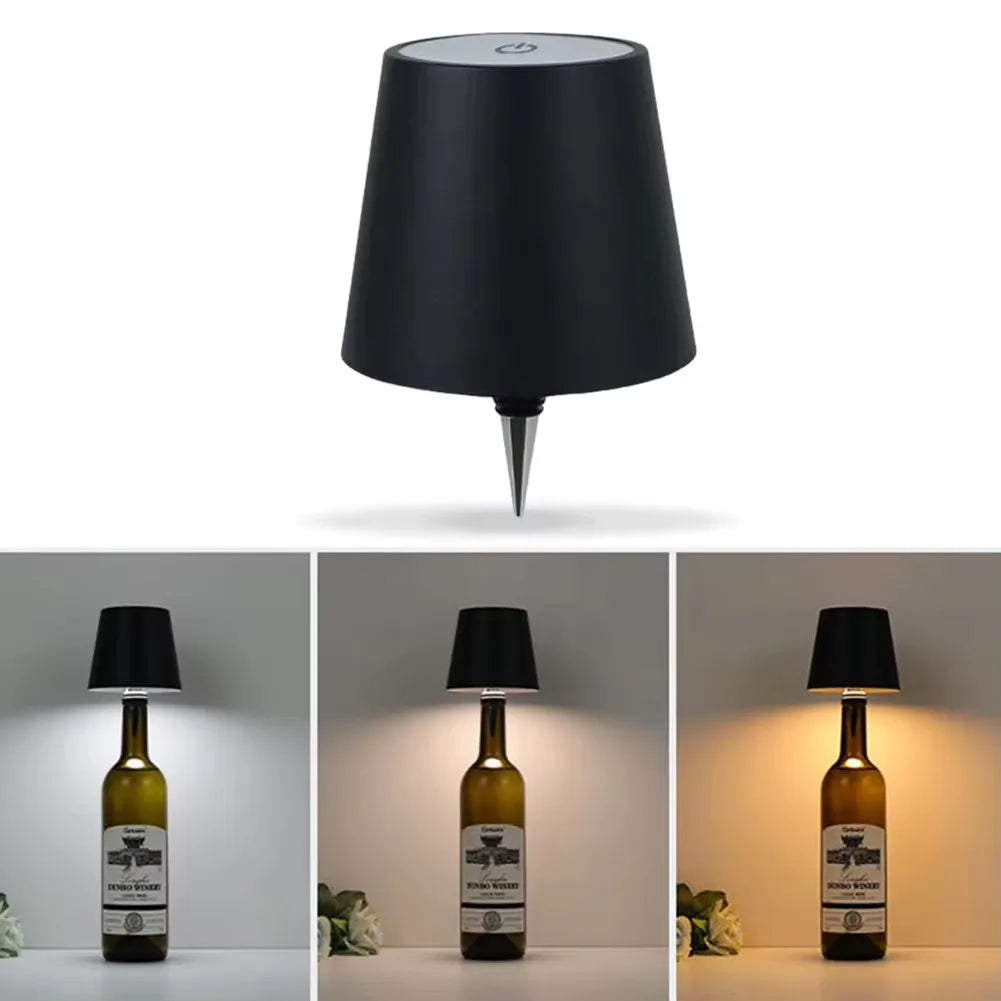 Wireless Bottle Table Lamp Touch Control of 3 Colors and Stepless Dimming Night Lamp Suitable for Bar Wine Bottles Desk Lights tableandwalllamps