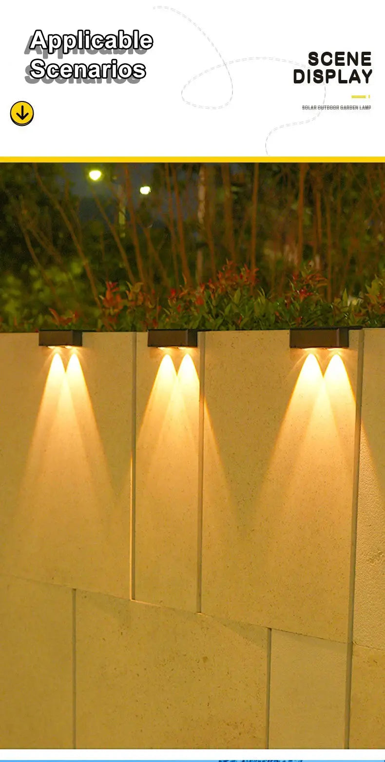 1/2/4/6 Pcs Outdoor Solar Wall Light Waterproof Fence Lamp Ultra Strong Spotlight Illumination for Garden Fence or Exterior Wall tableandwalllamps