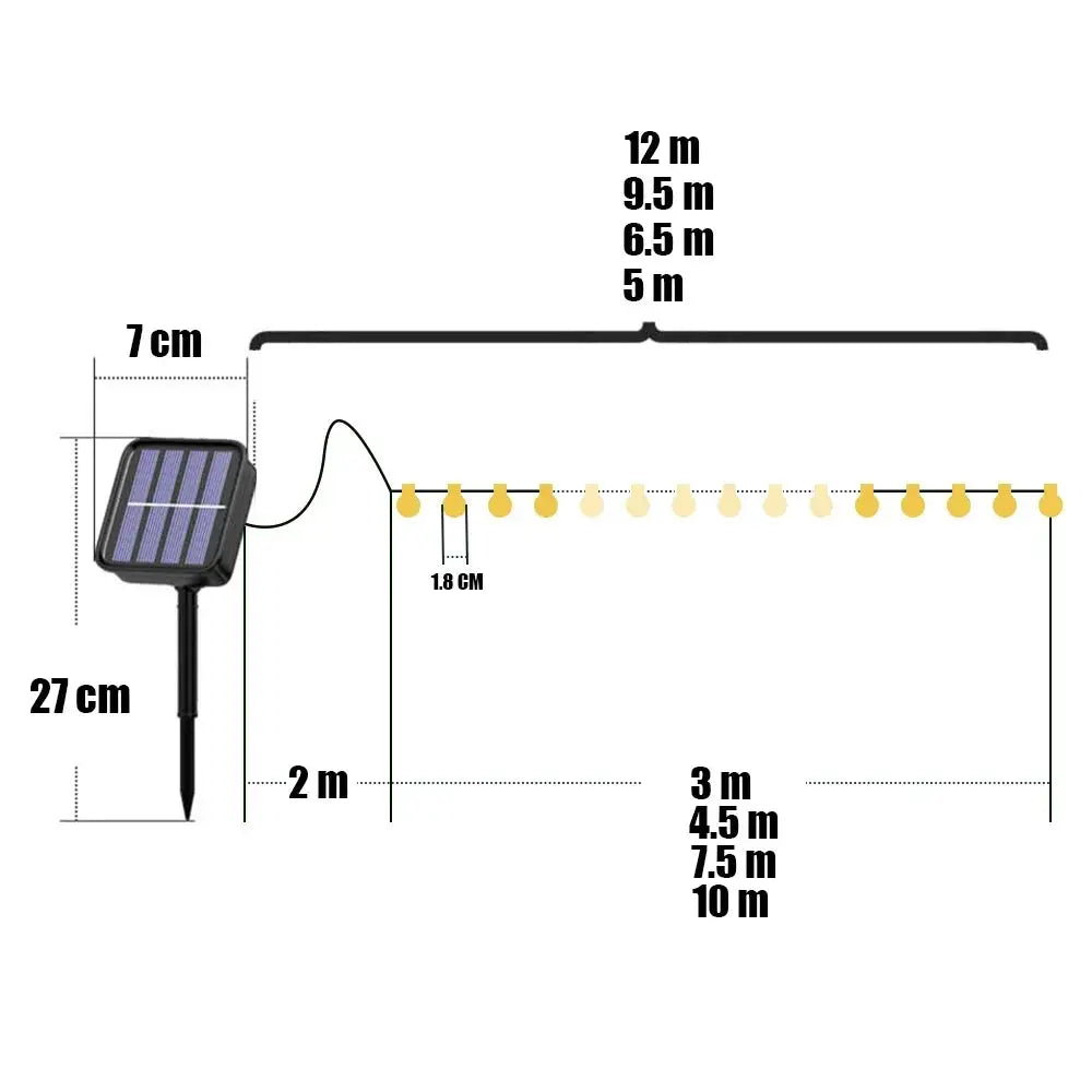 20~200LED Solar Lights Outdoor Globe Fairy String Light Christmas Garland 8 Modes Waterproof Patio Light for Garden Party Decor tableandwalllamps