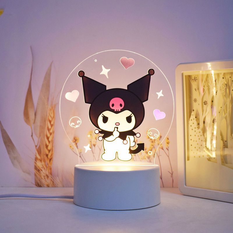 Sanrio Hello Kitty Kuromi My Melody Cinnamoroll Night Light Birthday Girl Valentine's Day Girlfriend Creative Lighting Led Lamp tableandwalllamps