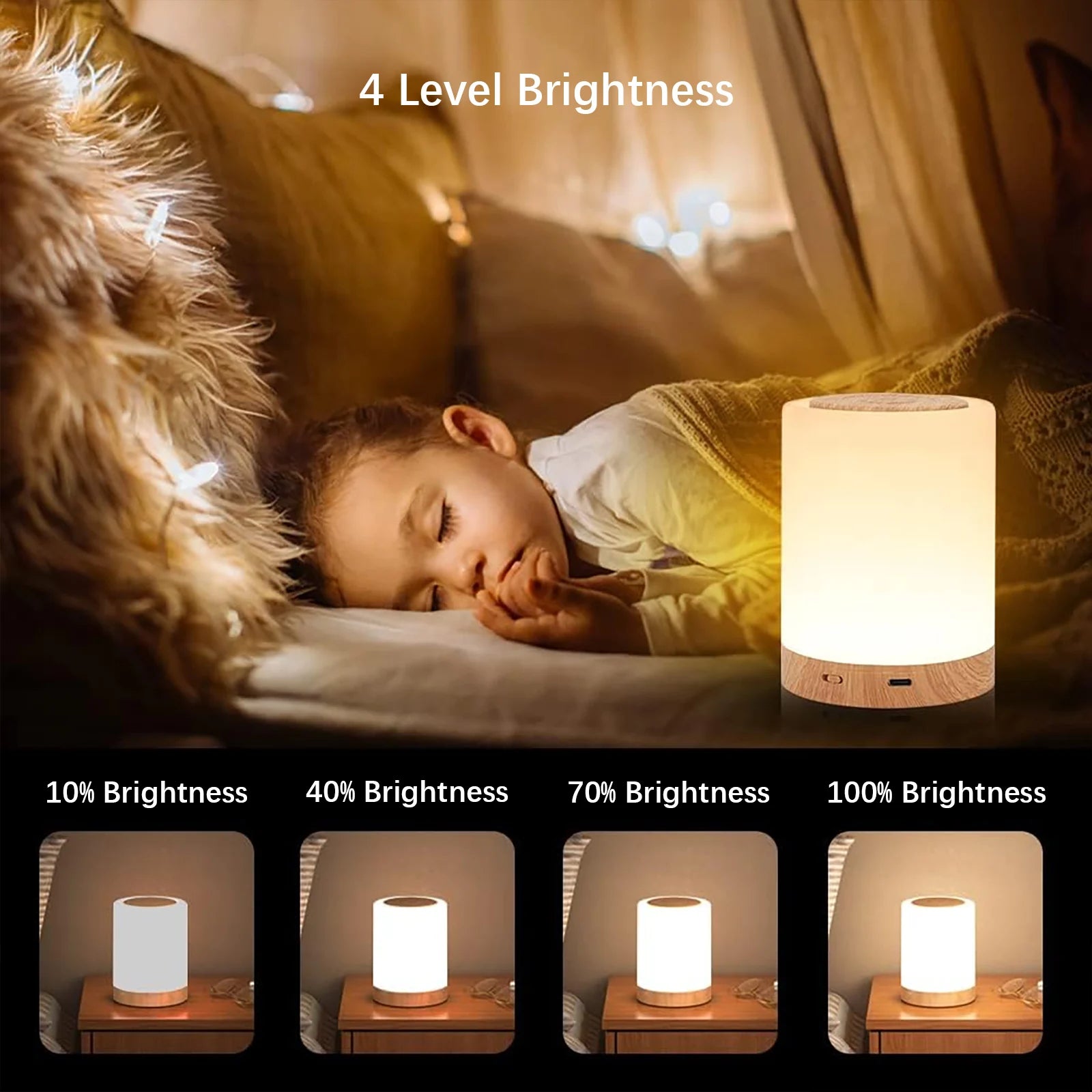 Smart LED Night Light,Portable Touch Control Table Lamp,USB Rechargeable RGB Changing room decor for Kids Bedroom Camping tableandwalllamps