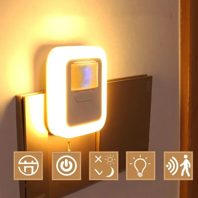 Led smart Night Light Motion Sound Sensor Night Light  brightness adjustment night light Bedroom Lamp Staircase Decorative Lamps tableandwalllamps