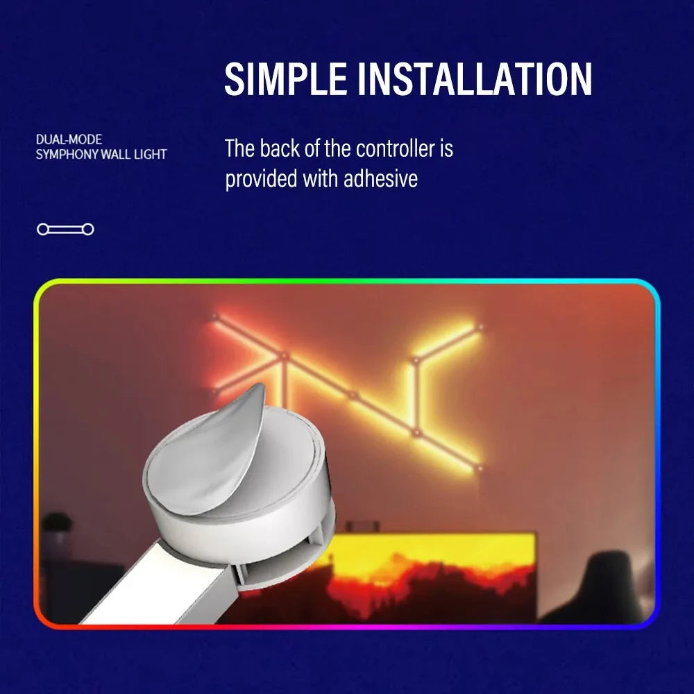 RGBIC LED Smart Wall Lamp Bar WIFI Music Sync Atmosphere Night Light TV wall game room bedroom DIY decoration lights APP control tableandwalllamps