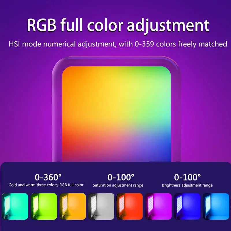 Mini RGB Hot Boot Fill Light Live Photography LED Portable Atmosphere Beauty Mobile Camera Pocket Adjustable tableandwalllamps