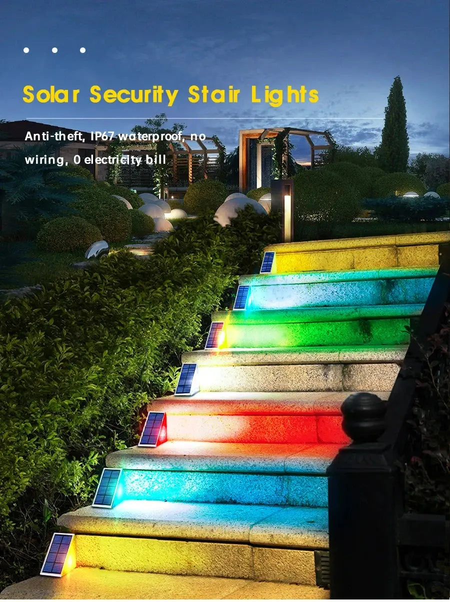 LED Outdoor Solar Light Step Lamp Lens Design Super Bright IP67 waterproof Anti-theft Stair Light Decor Lighting For Garden Deck tableandwalllamps