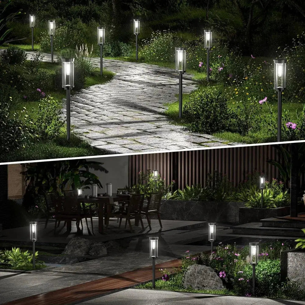 Bright Solar Pathway Lights Outdoor, 8 Pack Solar Powered Garden Lights Waterproof, Auto On/Off Solar Yard Lights for Lawn Patio tableandwalllamps