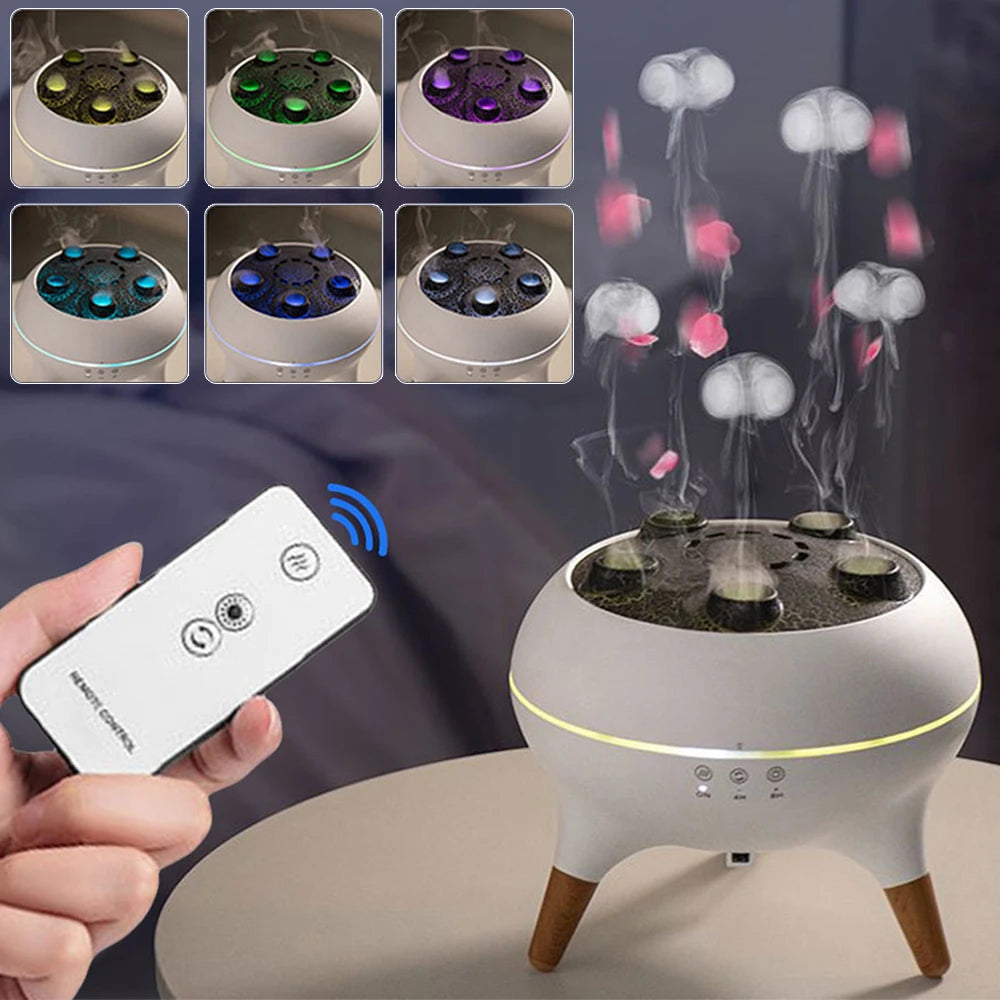 Jellyfish Air Humidifier Colorful Gradient Ambient Lights Dynamic Jellyfish Humidifier Large Capacity Water Tank Aroma Diffuser tableandwalllamps