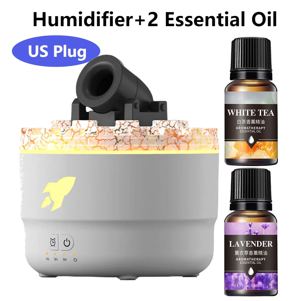 Cannons Humidifier Essential Oil Diffuser Volcanic Crack Light Cannon Blast Aroma Humidifier Aromatherapy Diffuser for Bedroom tableandwalllamps