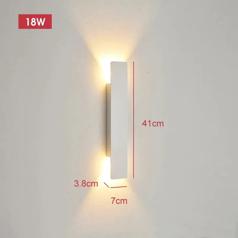 Outdoor Waterproof Wall Lamps Strip Aluminum Wall Lights 18W LED Black Wall Lamp Bedroom Exterior Outdoor Lighting Fixtures tableandwalllamps