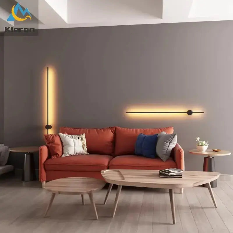 Nordic Modern Long Strip Highlight LED Wall Lamp Bedroom Dining Room Study Bedside Wall Lights Living Room Decoration Wall Lamps tableandwalllamps