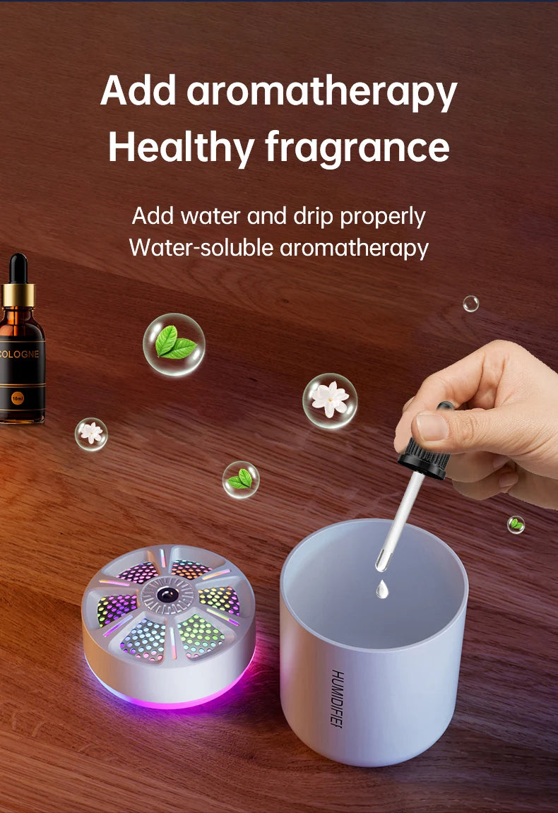 180ML Mini Air Humidifier USB Aroma Diffuser Essential Oil Aromatherapy Mist Maker For Home Bedroom Car mounted mute humidifier tableandwalllamps