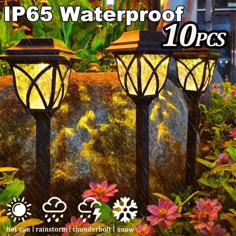 8 Pack Solar Yard Lights Bright Lawn Lights Outdoor Waterproof Led Solar Pathway Lights Landscape Path Lights tableandwalllamps