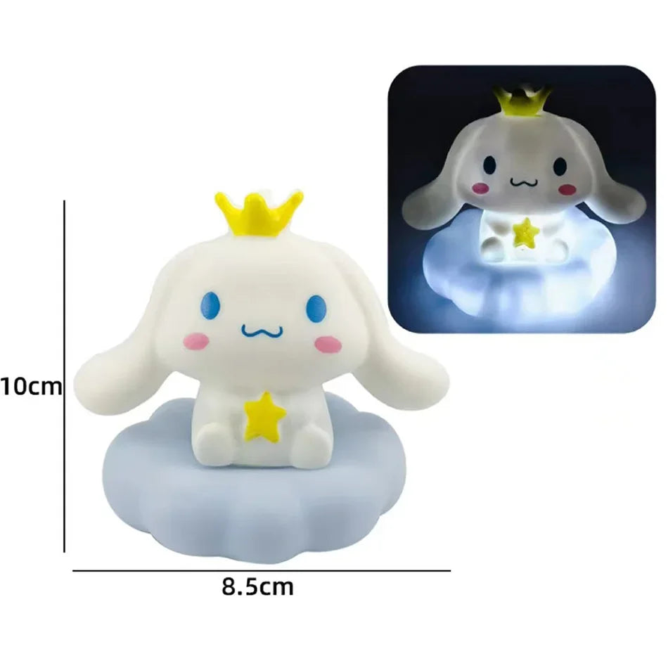 Anime Sanrio Hello Kitty Kuromi Cinnamoroll Melody Night Light Glowing Children Toy Bedside Lamp Kawaii Cute Kids Birthday Gift tableandwalllamps