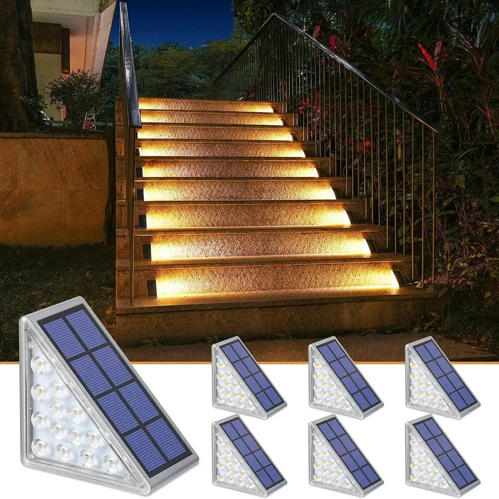 4/2Pack LED Step Lamp Stair Light Outdoor IP67 Waterproof Solar Lights With Lens Anti-theft Design Decor For Garden Deck Path tableandwalllamps