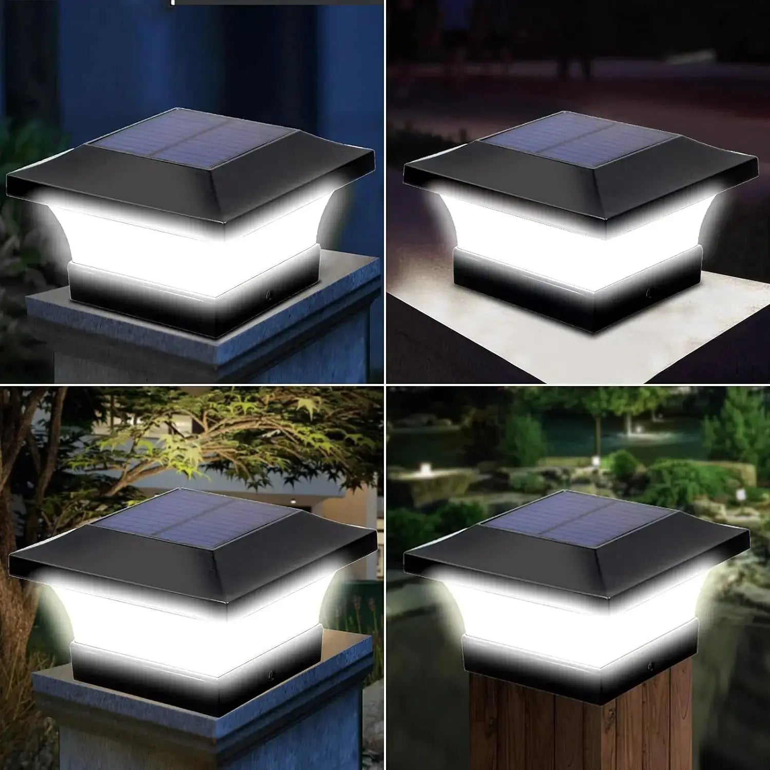 1-4pcs Solar Light Outdoor LED Post Deck Cap Fence Landscape Lamp Waterproof IP65 Garden Gate Solar Powered Lamp Decoration tableandwalllamps