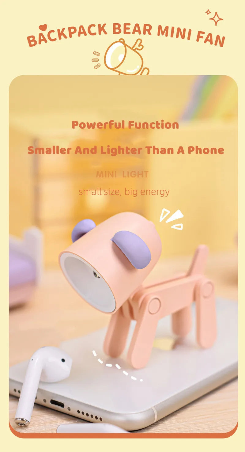 LED Night Light Mini Cute Pet Light Kawaii Gift Cartoon Dog Deer Folding Table Lamp Kids Room Bedside Bedroom Living Room Decor tableandwalllamps