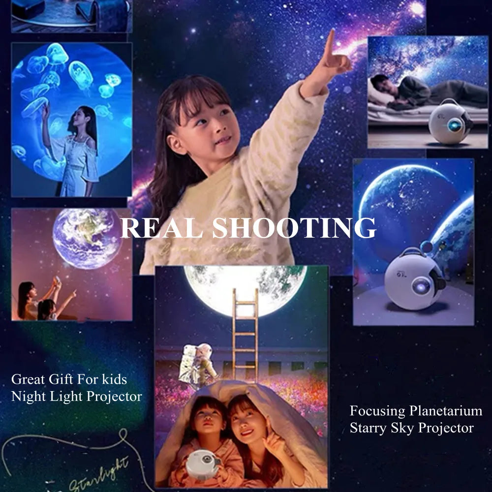 New 32 in 1  Planetarium Projector Starry Sky Night Light with Bluetooth Music Star Projector LED Lamp for  Bedroom Decor tableandwalllamps