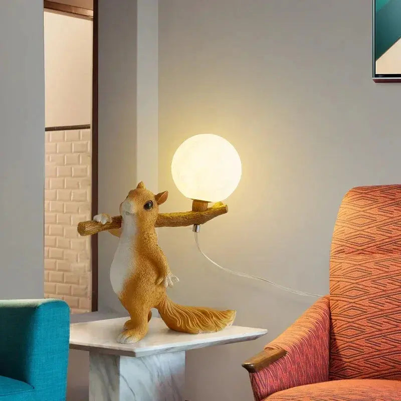 Bedside Lamp Table Lamp Children Desk Lamps Nordic Modern Creative for Living Room Bedroom Cute Decoration Squirrel Cartoon LED tableandwalllamps