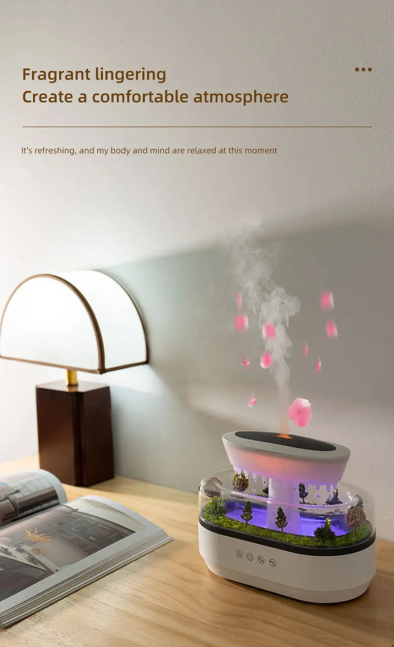 Micro Landscape Raindrop Aromatherapy Diffuser Essential Oil Aromatherapy Diffuser Colorful Gradient Ambient Light Mist Diffuser tableandwalllamps