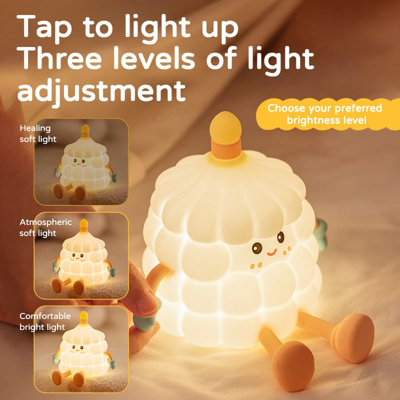 Cute Duck Night Light Bedside Desk Pat Touch Silicone Night Lamp Dimmable Baby Kids Room Decor Ambient Lighting Birthday Gifts tableandwalllamps