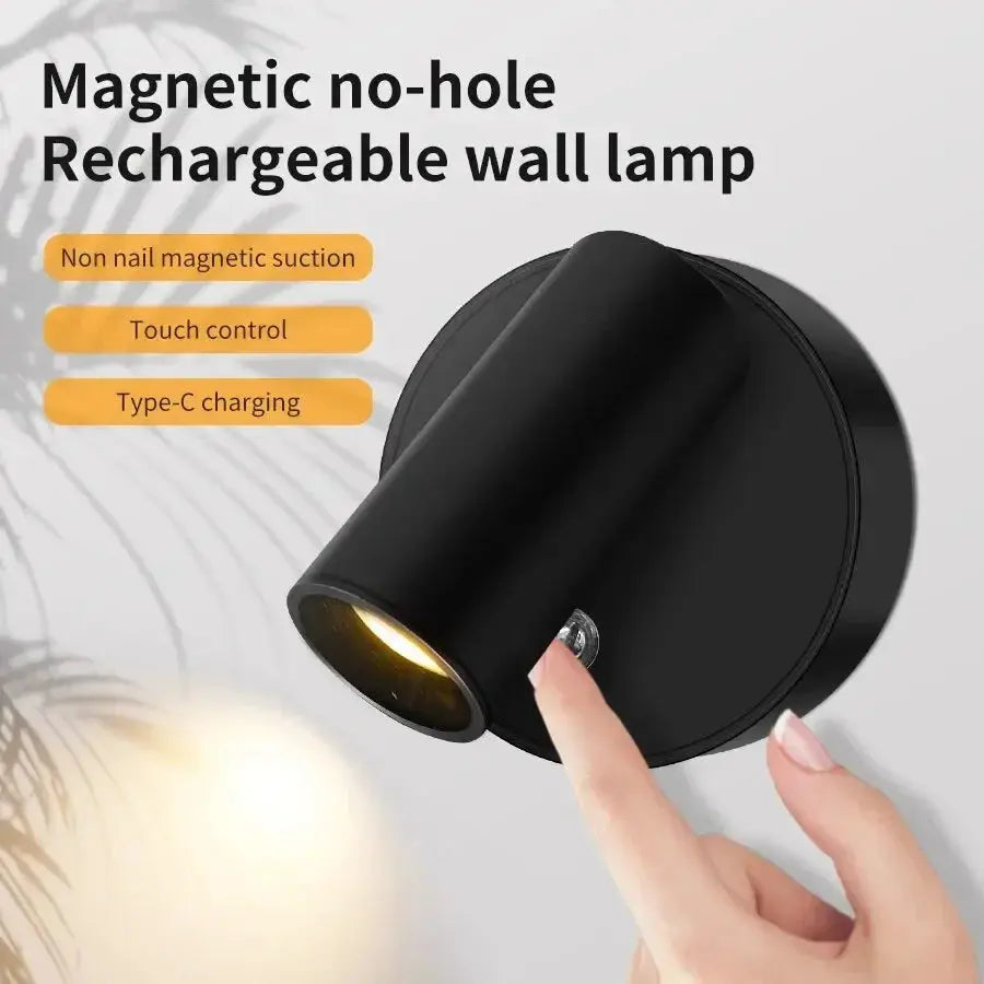 LED Wall Sconces Light Touch Control Wall Lights Rechargeable Indoor Wireless Spotlights Magnetic Rotatable Cordless Wall Light tableandwalllamps