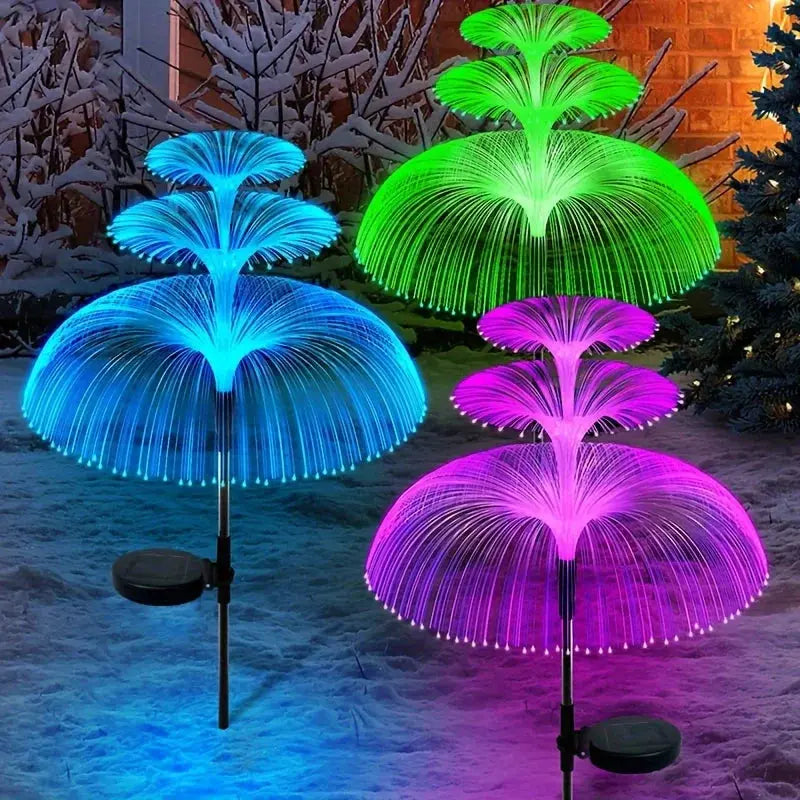 1PC Outdoor Solar Garden Lights 7 Colors Variable Solar Stake Jellyfish Reed Lights Solar Outdoor Color Changing Lights tableandwalllamps