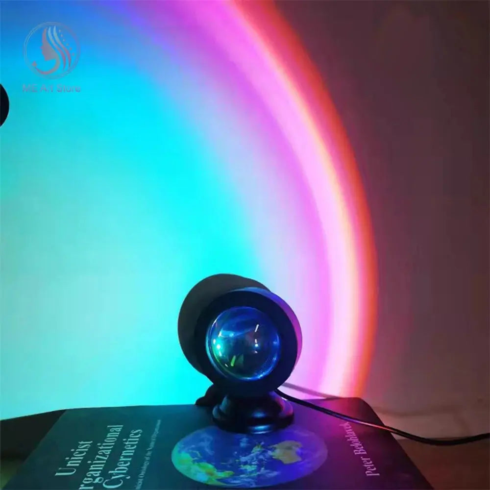 1pc-The new sunset light comes with earbuds and remote control in 16 colors Customized version tableandwalllamps