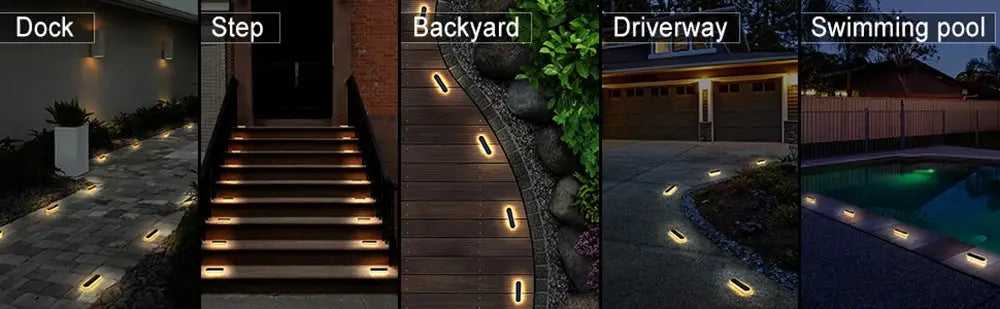 30/24 LEDs Solar Power Step Light Outdoor Garden Solar Underground Light Solar Deck Light for Stair Dock Patio Pathway Driveway tableandwalllamps