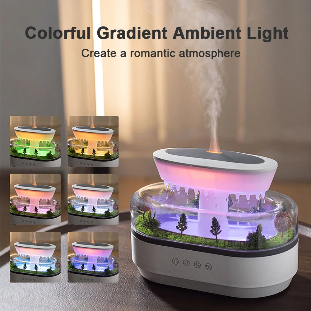 Raindrop Aroma Diffuser 250ml Air Humidifier Essential Oil Diffuser for Household Fragrance Diffuser with Colorful Night Light tableandwalllamps