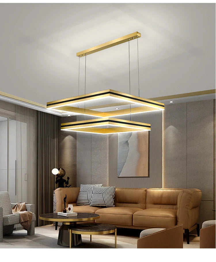 New modern Ceiling chandelier living room concise pendent lamp  dining room square Nordic lamps led Ceiling living room lights