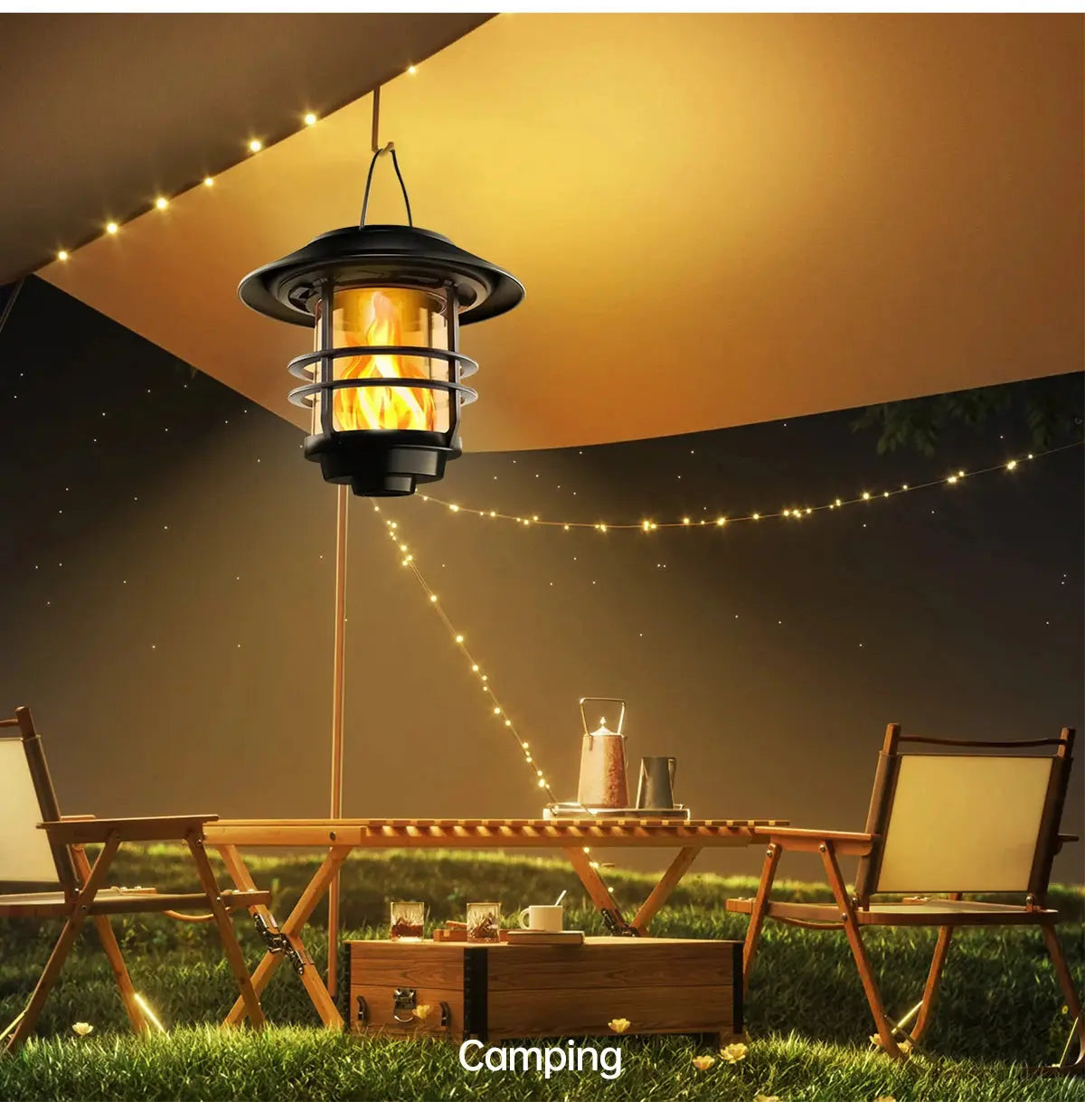 Solar Lantern Outdoor Hanging Wireless Waterproof Flickering Flames Lantern Lights with Wall Mount Kit for Garden Porch Fence tableandwalllamps