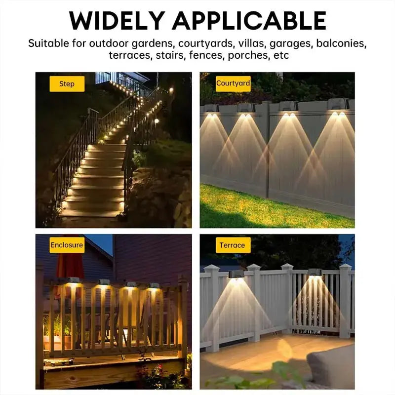 1/4/8/12/16 Pcs LED Solar Lights Outdoor IP65 Waterproof  Decorative Lamp Wall Stairs Atmosphere Light for Fence Garden Decor tableandwalllamps