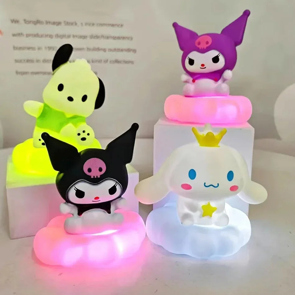 Anime Sanrio Hello Kitty Kuromi Cinnamoroll Melody Night Light Glowing Children Toy Bedside Lamp Kawaii Cute Kids Birthday Gift tableandwalllamps