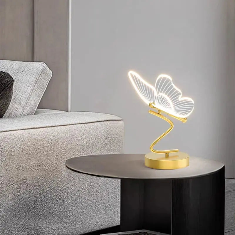 Nordic Butterfly Table Lamp USB Indoor Lighting Switch Button Home Decor Bedroom Bedside Living Room Dinner LED Desk Lamps tableandwalllamps