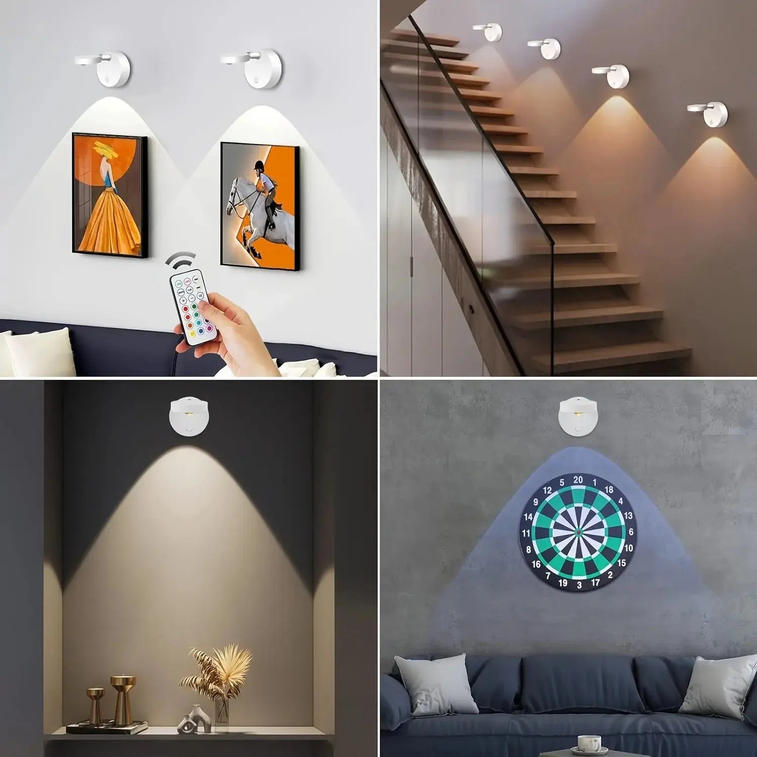 Cordless RGB cat's eye remote control LED wall lamp, dimmable atmosphere lamp and night light more home lighting staircase wall tableandwalllamps