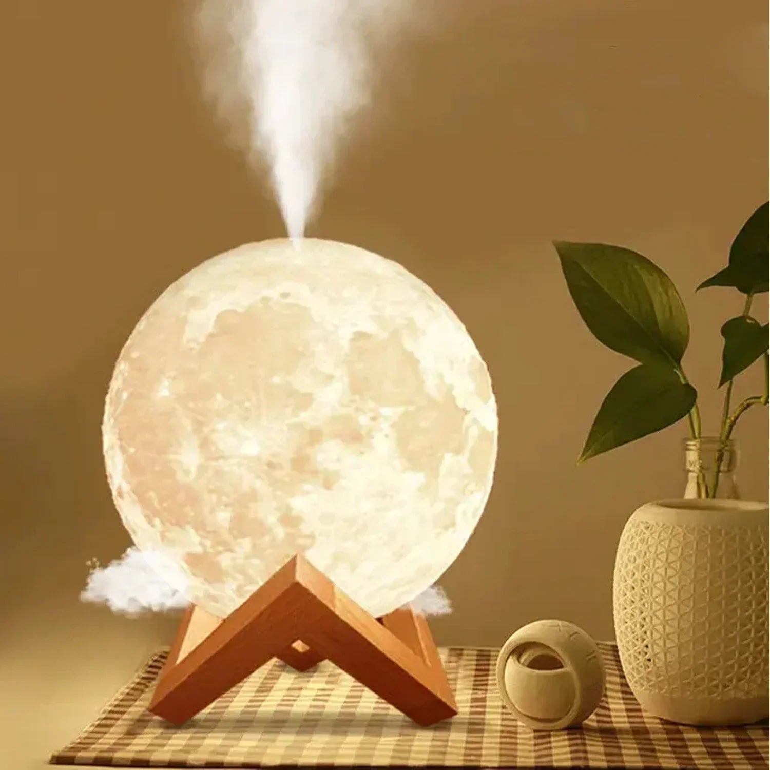 Humidifier Aromatizer Luminaire Lampshade Full Moon 3D lamp light diffuser aroma essential oil USB Ultrasonic tableandwalllamps