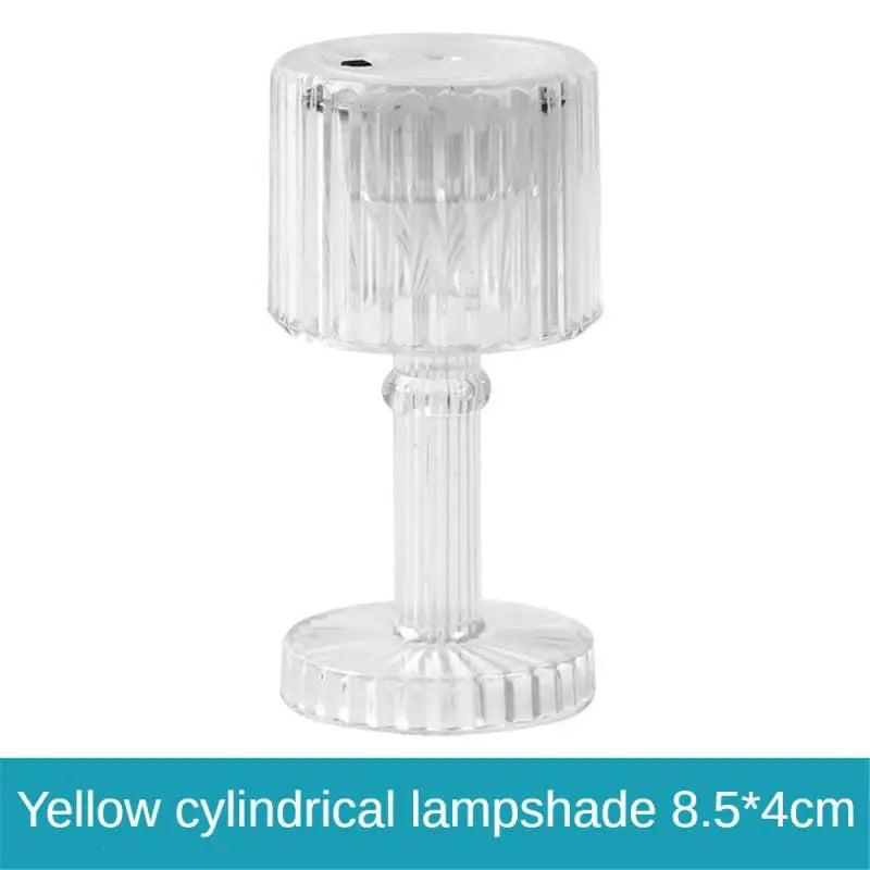 Clear Crystal Night Lights Mini Projetor Acrylic Diamond Table Lamp LED Transparent Desk Lamp Bedroom Decorations Children Gifts tableandwalllamps