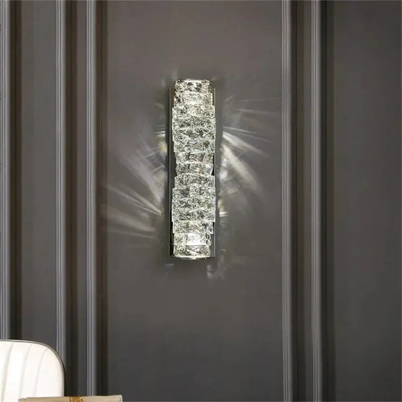 AIGESI Luxury Art Bedroom Crystal LED Bed Wall Lamp High-End Living Room Background Wall Lamp Personality Creative Aisle Light tableandwalllamps