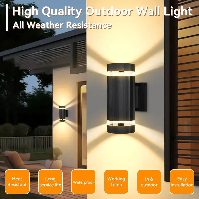 E27 Outdoor Wall Lights Up Down LED Sconce IP65 Waterproof Exterior Wall Sconce for Porch Front Door Lighting Outside Wall Lamp tableandwalllamps