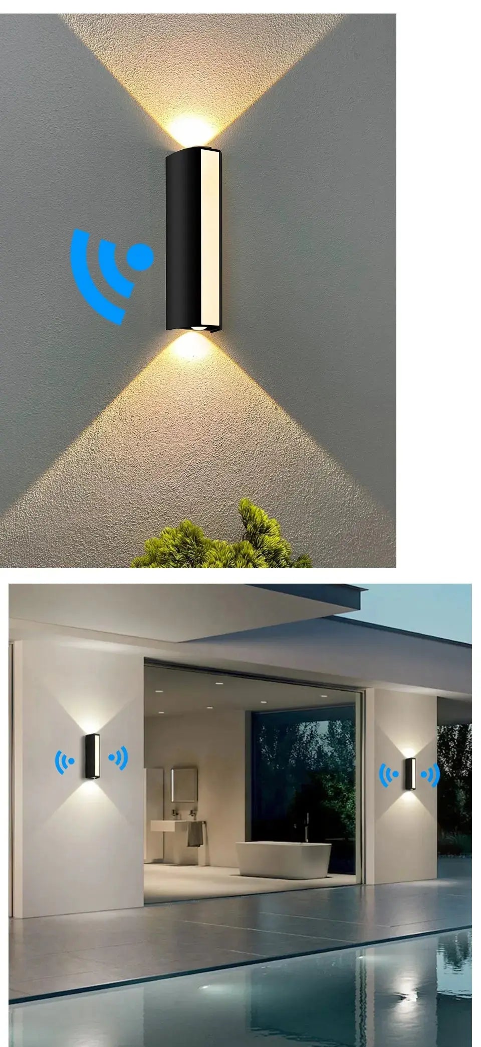 Long Wall Light outdoor Waterproof Modern Long Strip LED lighting wall lamp IP66 Garden AC 85-256v outdoorDecoration tableandwalllamps