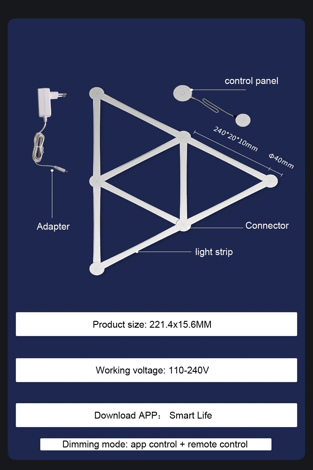 RGB LED Wall Lamp Smart WIFI APP DIY Free Splicing Atmosphere Night Light Music Rhythm TV Backlight Bedroom Game Decor Wall Lamp tableandwalllamps