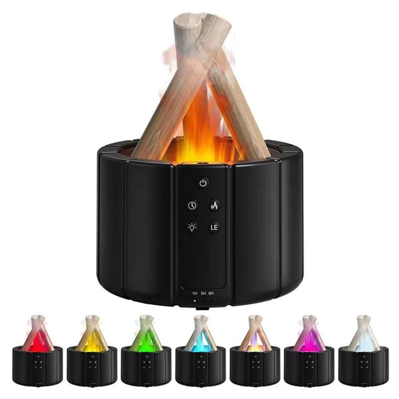 Flame humidifier SPA office essential oil diffuser silent living room large room home campfire aromatherapy machine tableandwalllamps