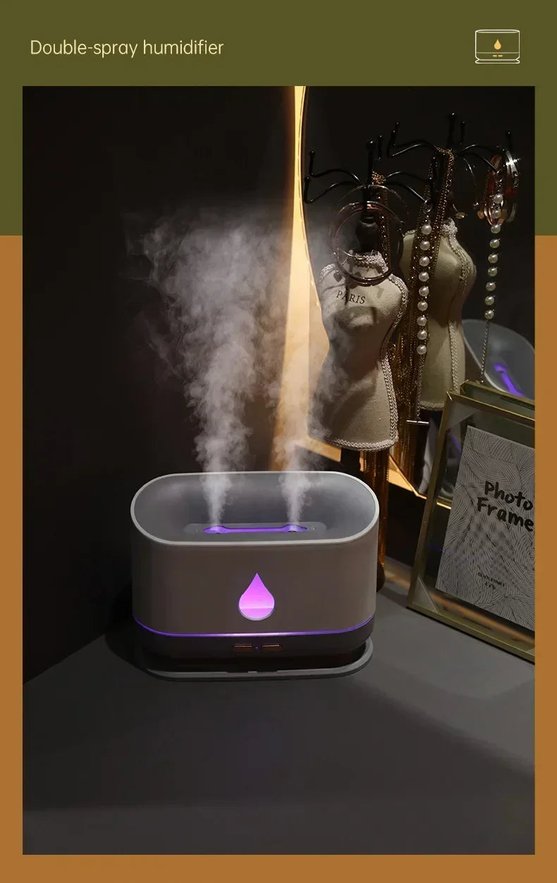 1000ML Ultrasonic Air Humidifier Aromatherapy Humidifiers Diffusers Wireless Double Spray Home Bedroom Essential Oils Diffuser tableandwalllamps