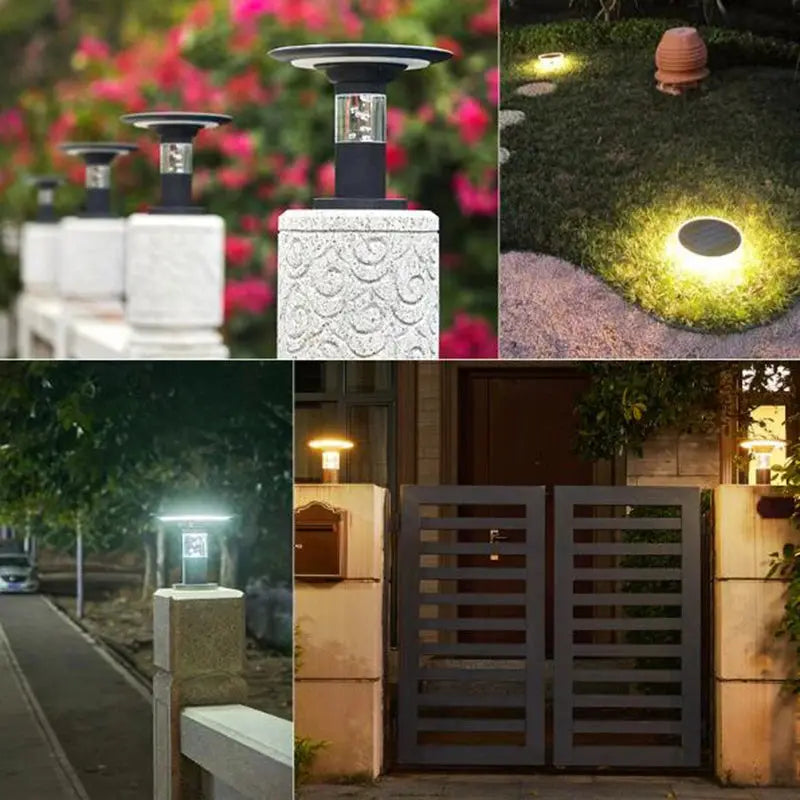 Aluminum Solar Yard LED Pillar Light Outdoor Waterproof IP65 Fence Terrance Column Villa Gate Street Solar Post Light tableandwalllamps