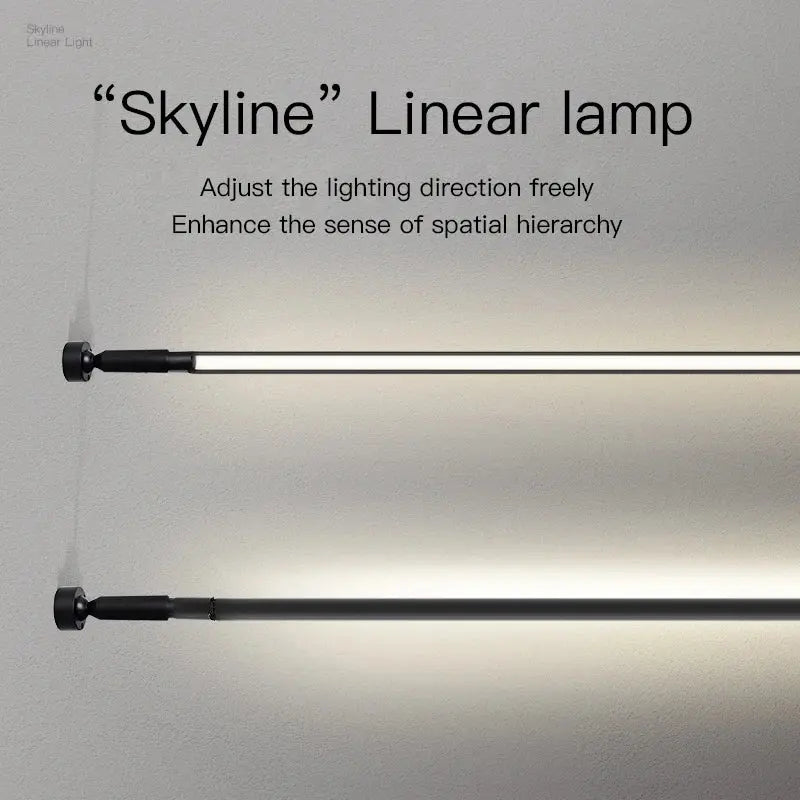 Diy Long LED Skyline Steel Strip Luminous Linear No Main Light Decoration, Modern Minimalist Creative Exhibition Hall Wall Light tableandwalllamps