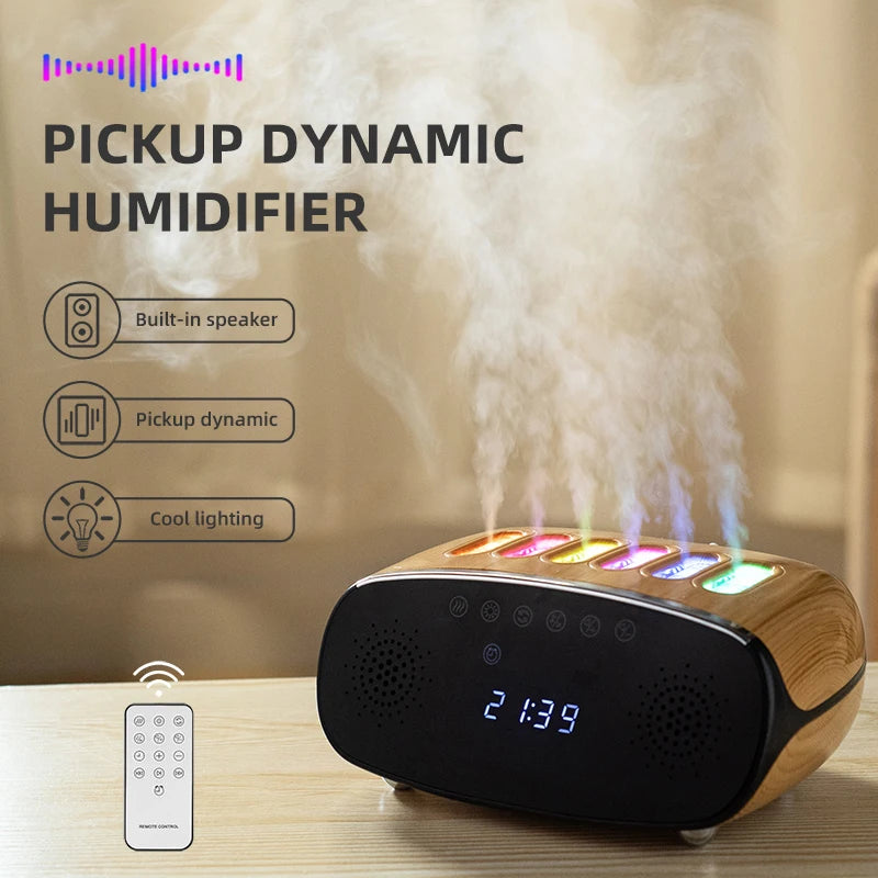 Essential Oil Diffuser, Aroma Diffuser with Bluetooth Speaker Alarm Clock - 500ml Cool Mist Humidifier with for Large Room Home tableandwalllamps